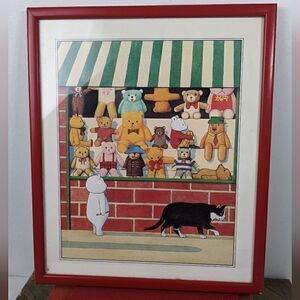 Anthony Browne Bear Hunt Framed print - bear goes to town